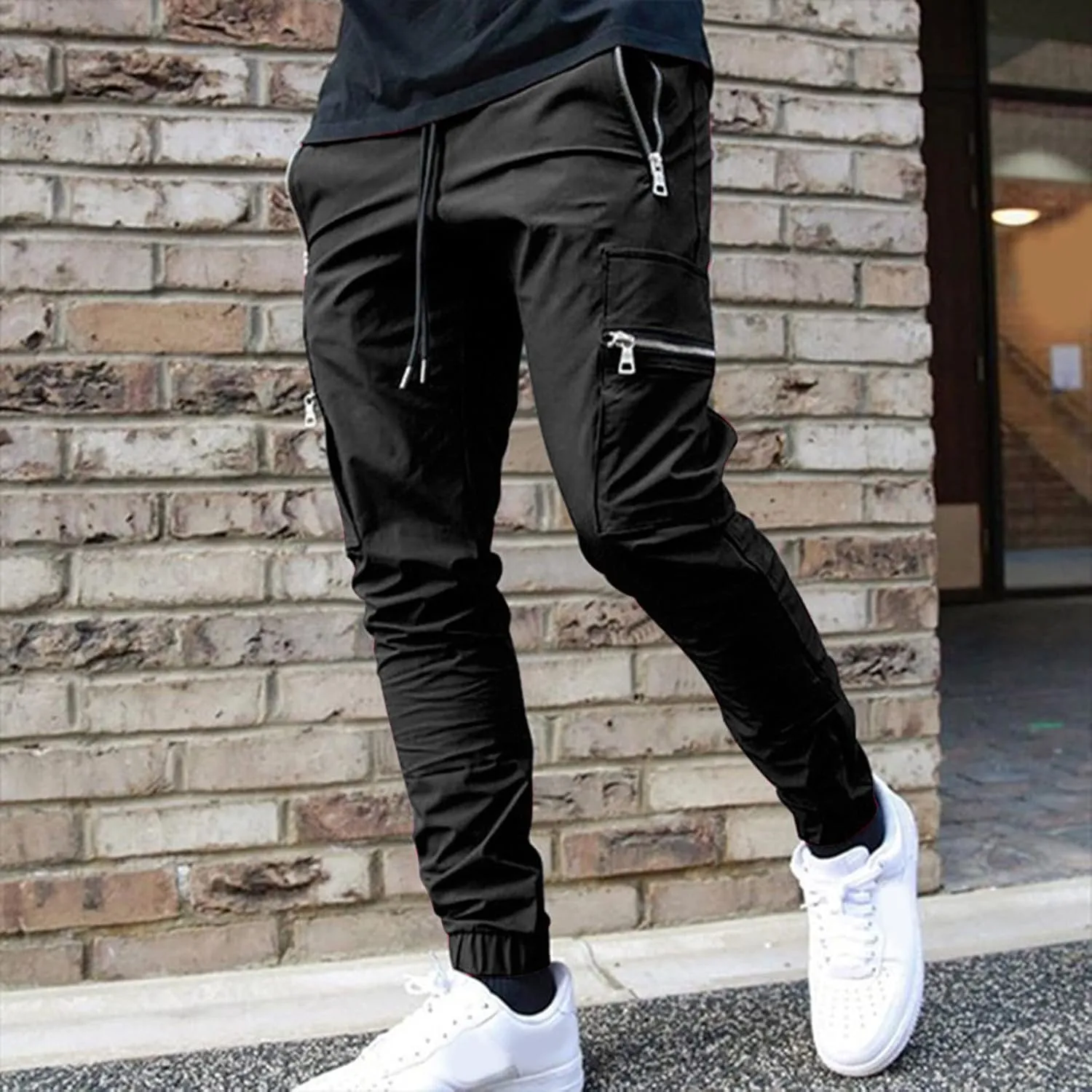 Mens Workout Cargo Sweatpants for Men Relaxed Fit S-5XL Men's Tactical Pants Tactical Trousers with 6 Pockets Sports