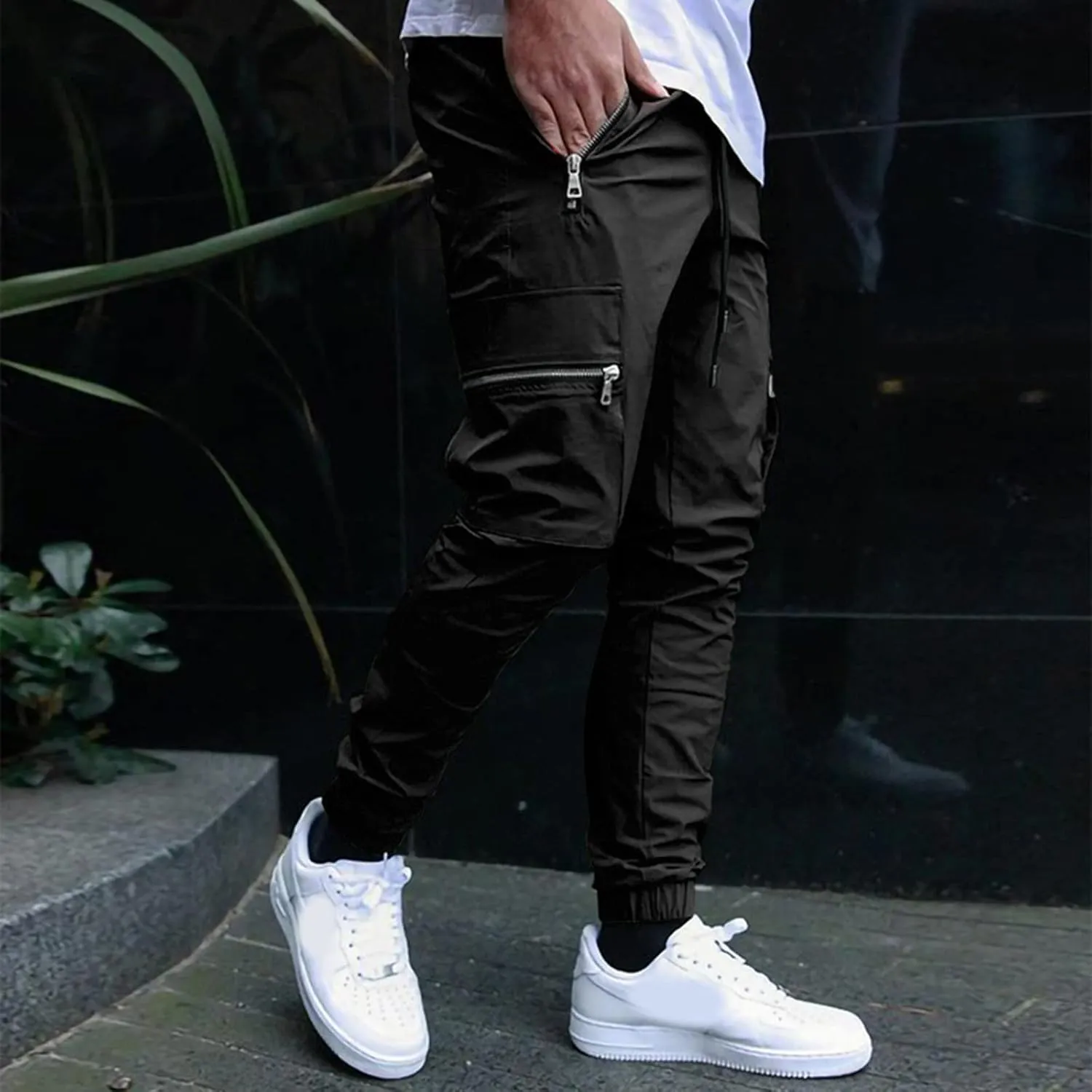 Mens Workout Cargo Sweatpants for Men Relaxed Fit S-5XL Men's Tactical Pants Tactical Trousers with 6 Pockets Sports