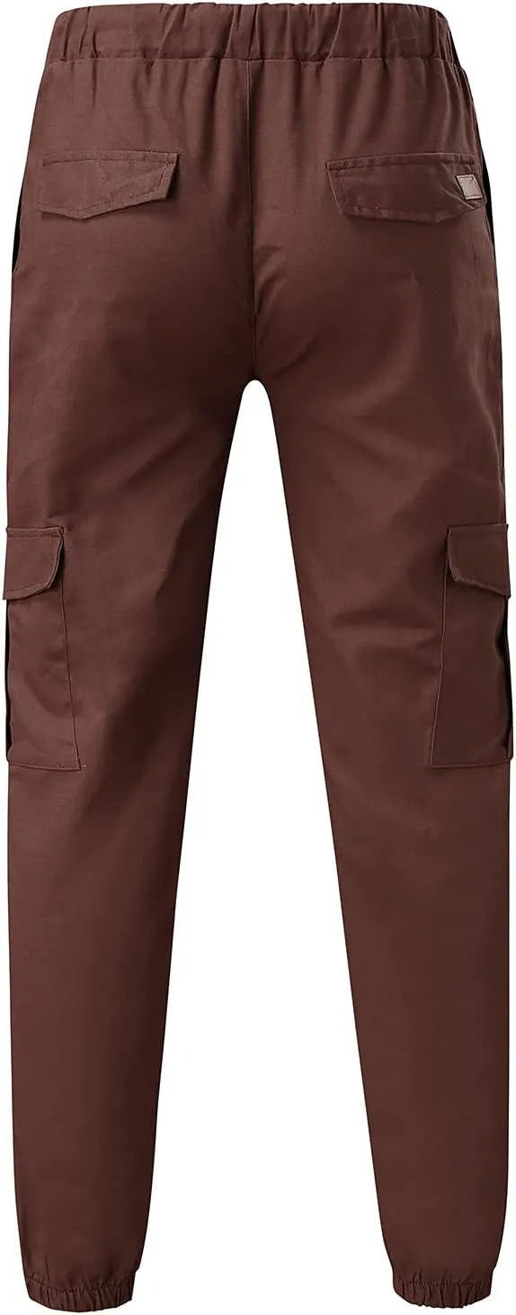 Mens Workout Cargo Sweatpants Mens Cargo Pants Casual Drawstring Athletic Jogger Sports Outdoor Trousers Mens Active