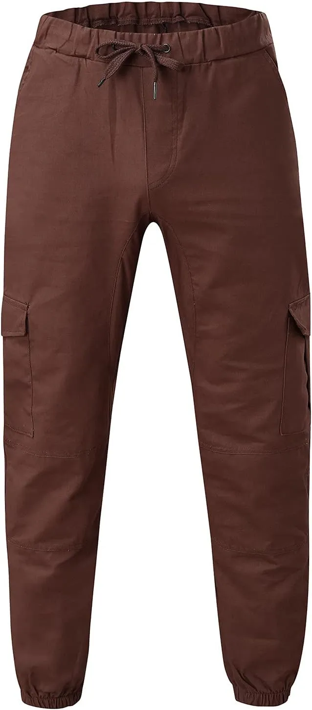 Mens Workout Cargo Sweatpants Mens Cargo Pants Casual Drawstring Athletic Jogger Sports Outdoor Trousers Mens Active