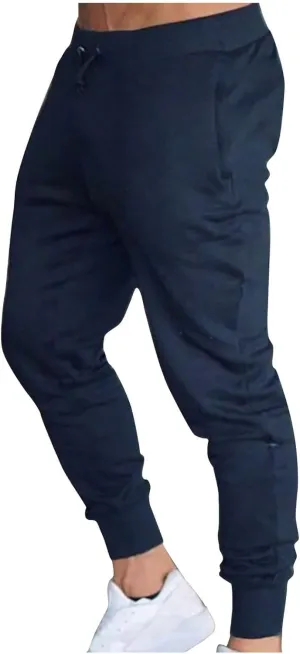 Mens Workout Cargo Sweatpants Stretch Elastic Waist Jogger Sports Pants Drawstring Sports Trousers Joggers for Men