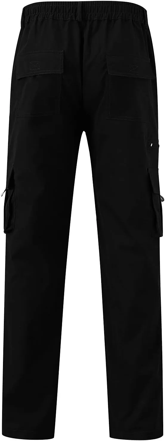 Mens Workout Cargo Sweatpants Sweatpants Open Bottom Straight Leg Casual Loose Fit Baggy Athletic Jogger Pants with