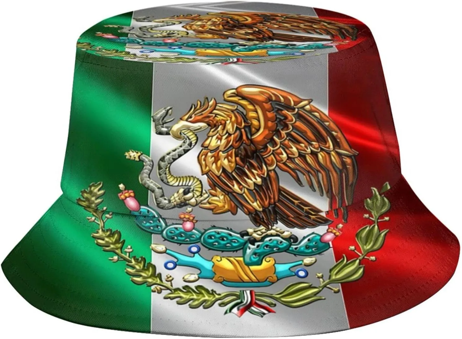 Mexico Hat Mexican Flag Bucket Hats Packable Travel Beach Sun Hat Wide Brim Fisherman Caps for Women Men Boy