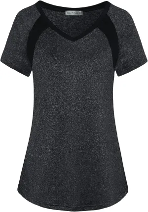 MISS FORTUNE Womens Active Wear Exercise Top Yoga Shirt Workout Clothes…