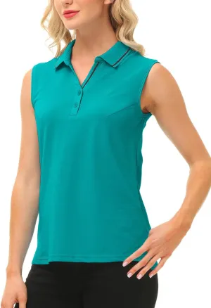 MoFiz Womens Golf Polo Shirts V Neck Athletic Tops Short Sleeve Activewear T-Shirts