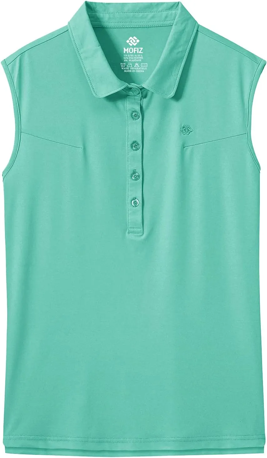 MoFiz Womens Golf Polo Shirts V Neck Athletic Tops Short Sleeve Activewear T-Shirts