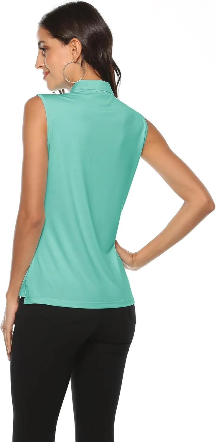 MoFiz Womens Golf Polo Shirts V Neck Athletic Tops Short Sleeve Activewear T-Shirts