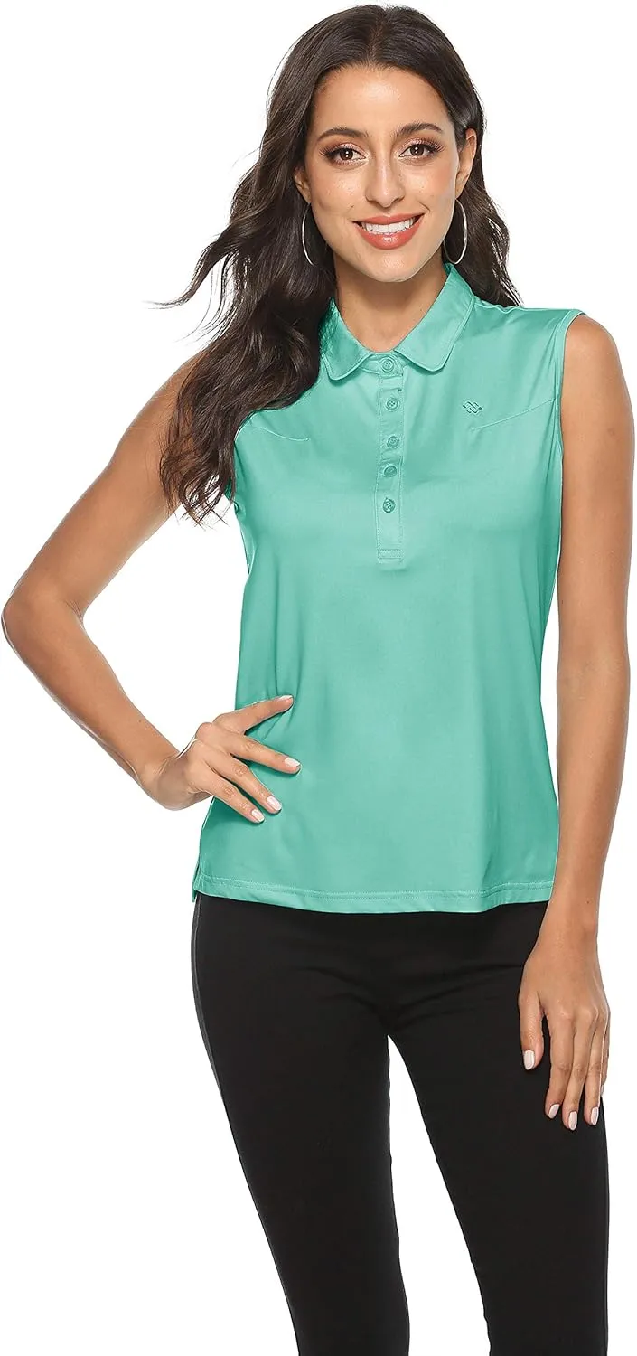MoFiz Womens Golf Polo Shirts V Neck Athletic Tops Short Sleeve Activewear T-Shirts