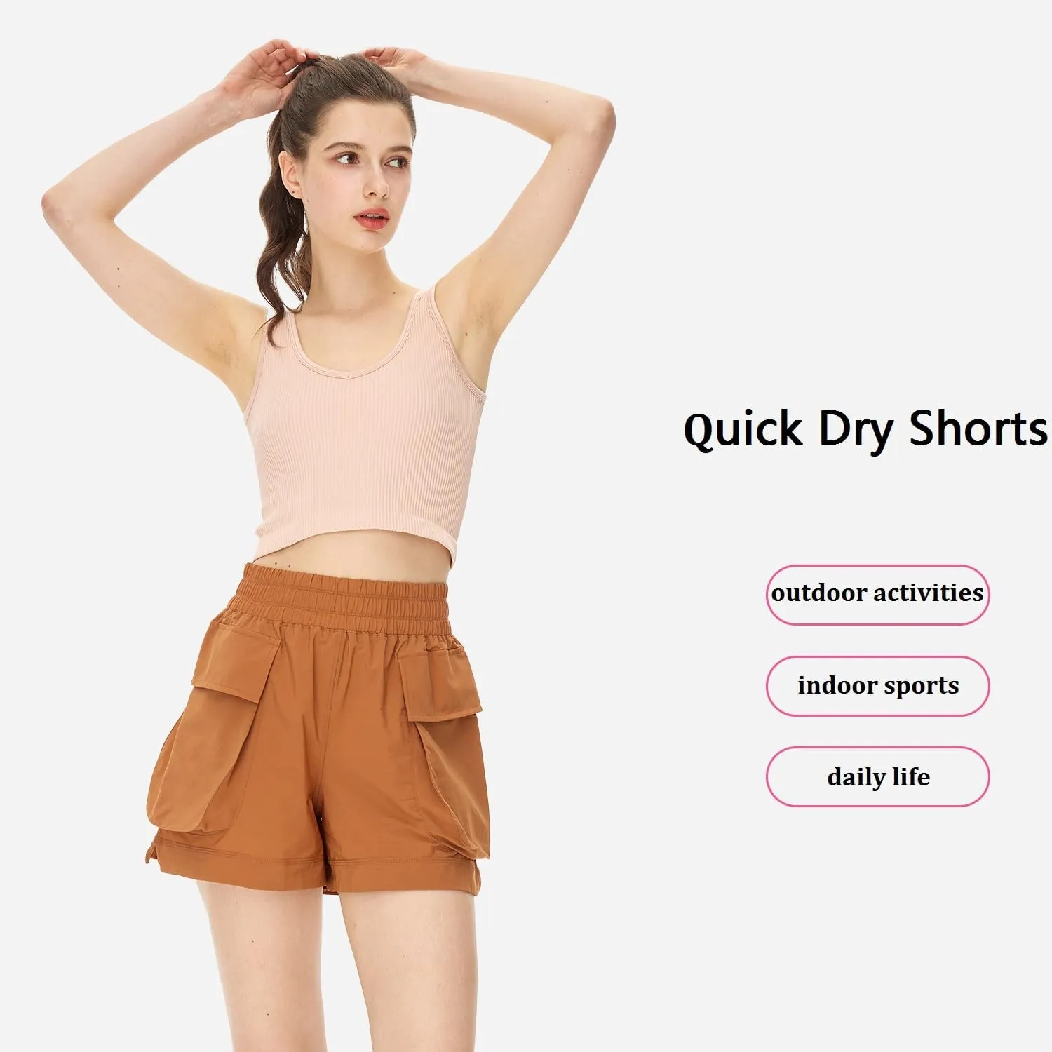 NASUN Shorts for Women Cargo Shorts Quick Dry Athletic Shorts Summer Shorts for Women Casual Outdoor with Pockets