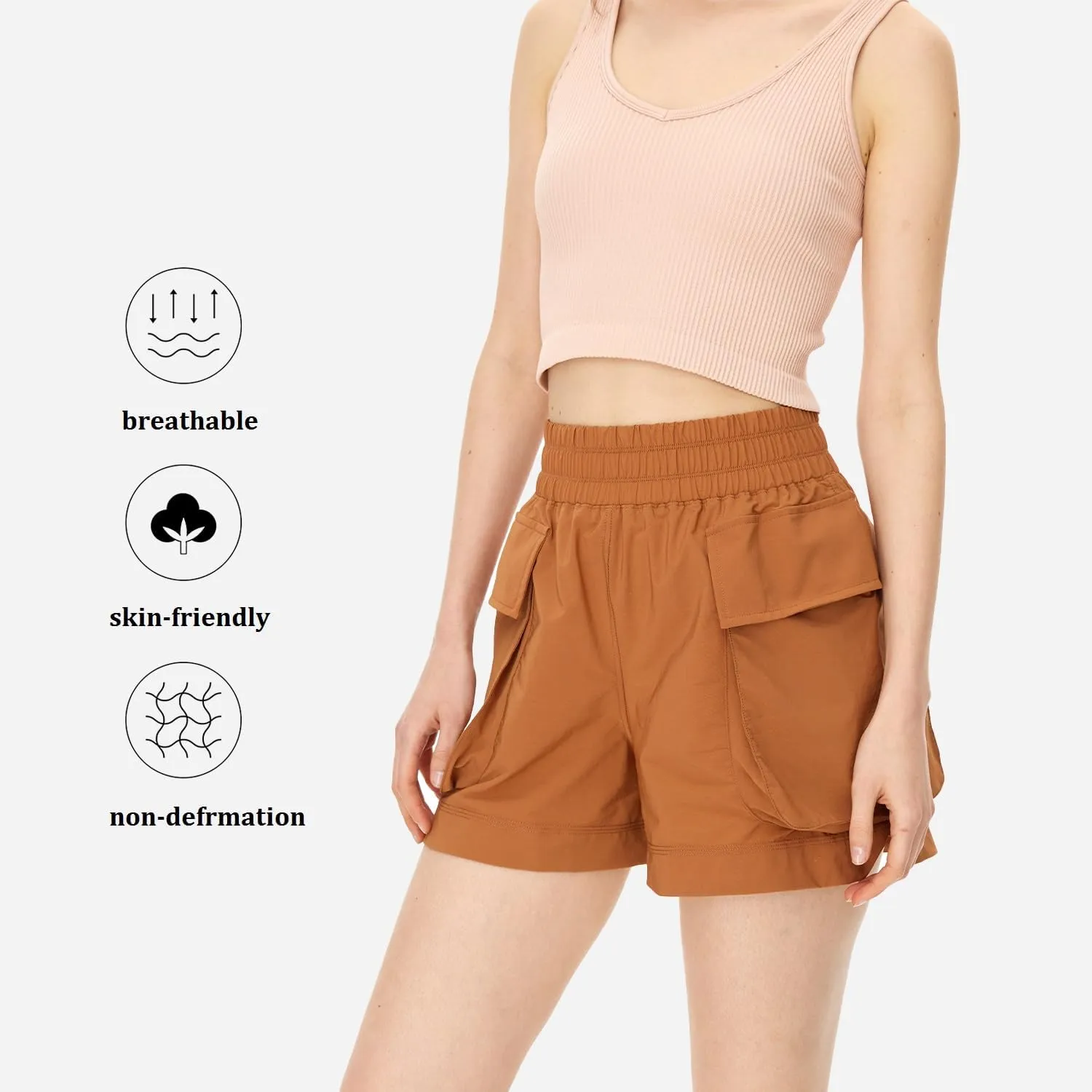 NASUN Shorts for Women Cargo Shorts Quick Dry Athletic Shorts Summer Shorts for Women Casual Outdoor with Pockets