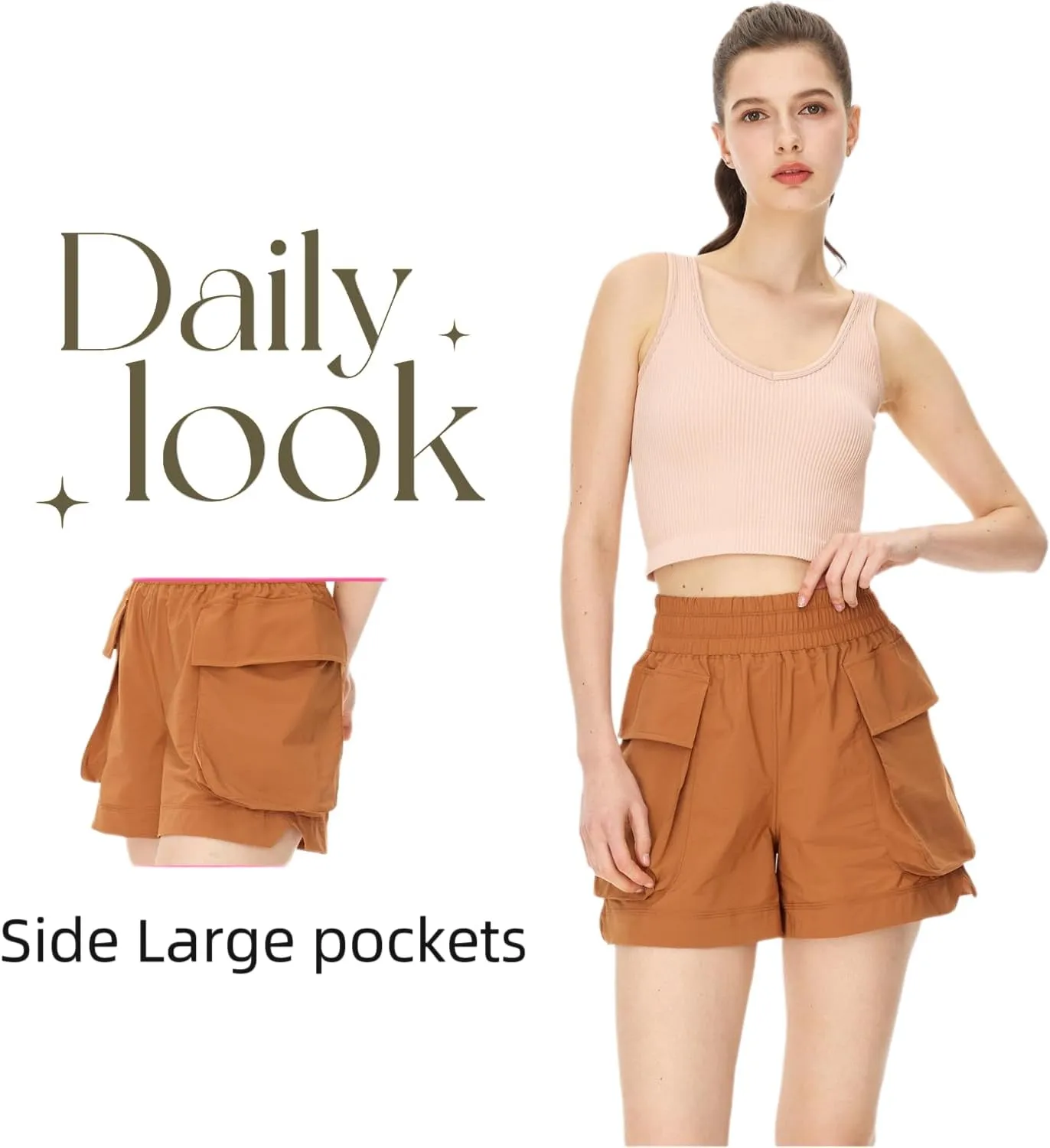 NASUN Shorts for Women Cargo Shorts Quick Dry Athletic Shorts Summer Shorts for Women Casual Outdoor with Pockets