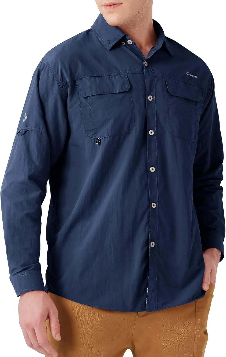 NAVISKIN Men's Sun Protection Fishing Shirts UPF 50  Long Sleeve Sun Shirts for Men PFG Hiking Travel Camping