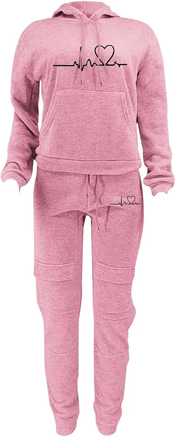 NEW YORK Sweatsuit For Women 2 Piece Outfits Multiple Pockets Jogger Track Suits with Joggers Sweatpants Hooded Tracksuit Set