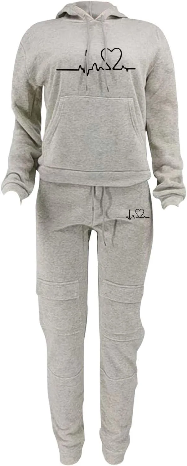 NEW YORK Sweatsuit For Women 2 Piece Outfits Multiple Pockets Jogger Track Suits with Joggers Sweatpants Hooded Tracksuit Set