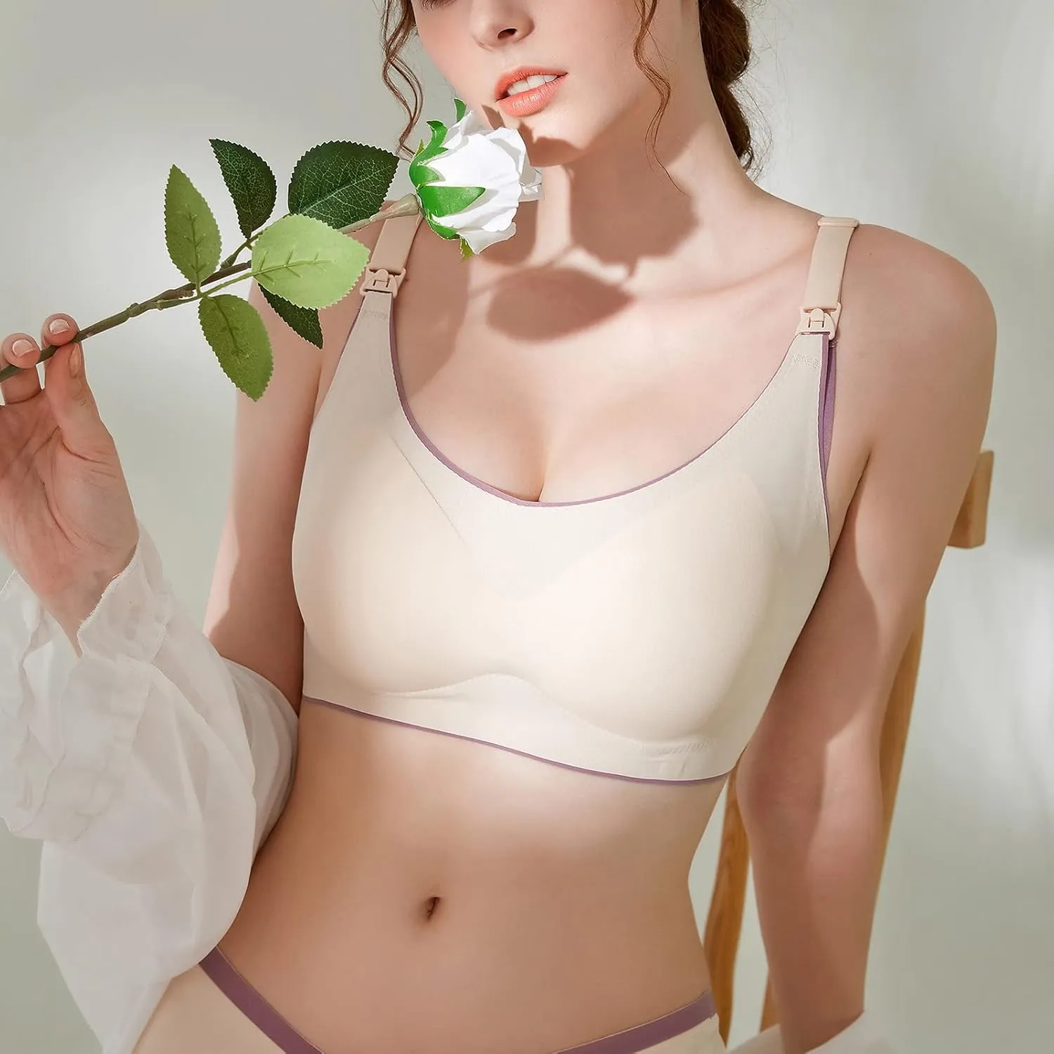 Nursing Bras for Breastfeeding Pregnancy Bra Seamless Maternity Bra Breathable Classic Nursing Bras Sleep Bralette