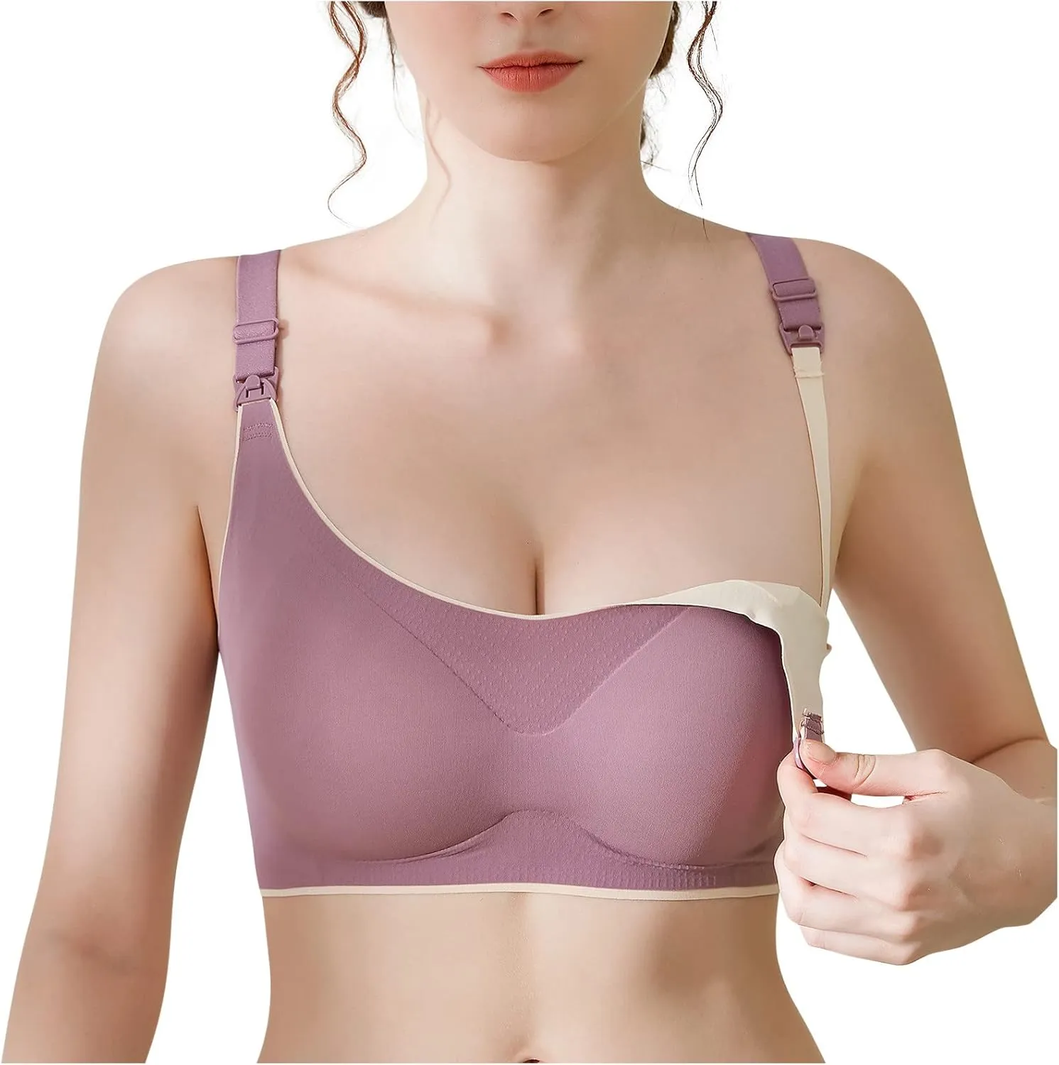 Nursing Bras for Breastfeeding Pregnancy Bra Seamless Maternity Bra Breathable Classic Nursing Bras Sleep Bralette
