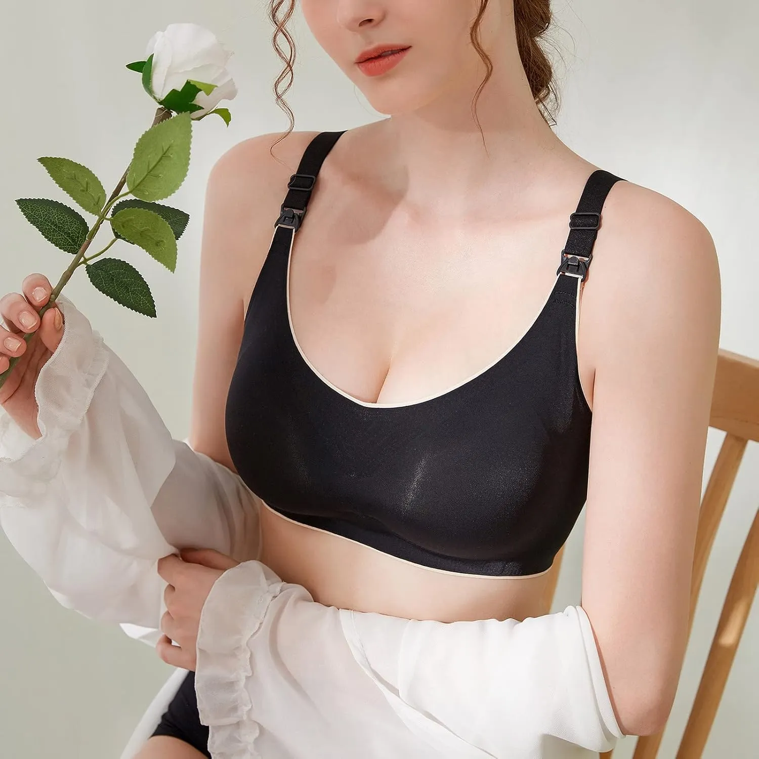 Nursing Bras for Breastfeeding Pregnancy Bra Seamless Maternity Bra Breathable Classic Nursing Bras Sleep Bralette