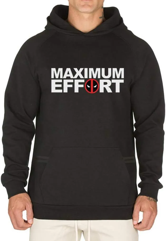 O2TEE Men's Women's Maximum Effort Front Pocket Hoodie - Mid Weight - Wicking Breathable