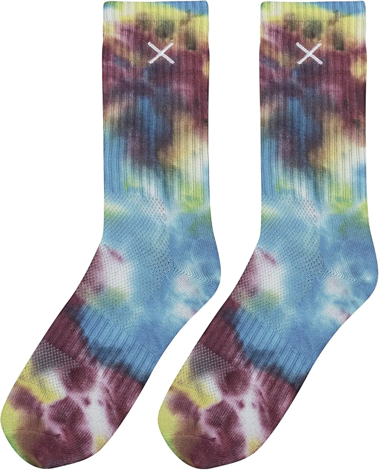 Odd Sox Basix Men's & Women's Performance Crew Sock, Cotton Comfort, Tie Dye
