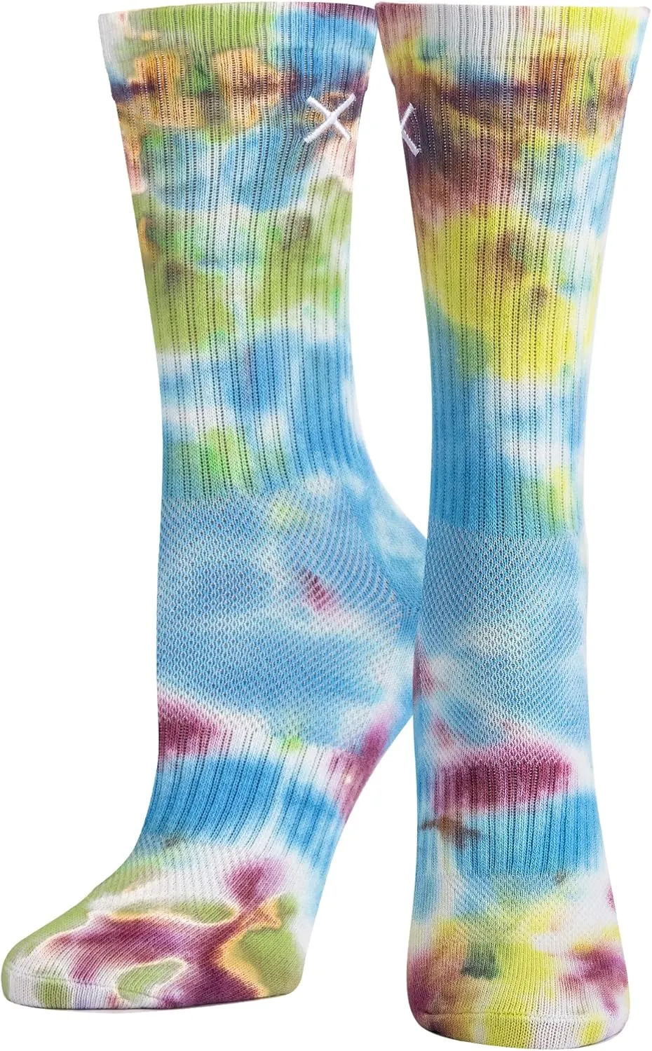 Odd Sox Basix Men's & Women's Performance Crew Sock, Cotton Comfort, Tie Dye