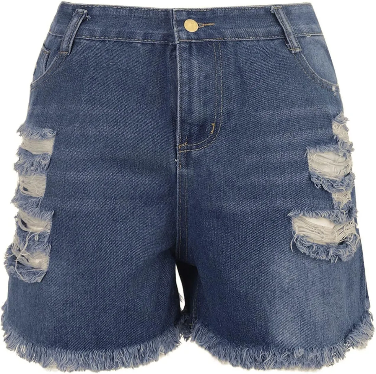 Plus Size Denim Bermuda Shorts For Women Jean Shorts High Waisted Ripped Shorts Distressed Jean Shorts for Summer