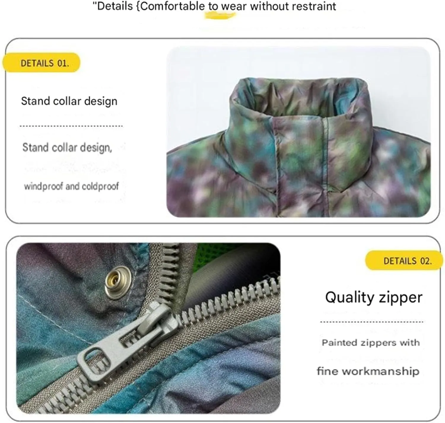 Puffer Jacket Women's Insulated Down Coat Painted Personalized Design Suitable for Outdoor Use
