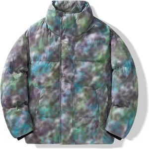 Puffer Jacket Women's Insulated Down Coat Painted Personalized Design Suitable for Outdoor Use