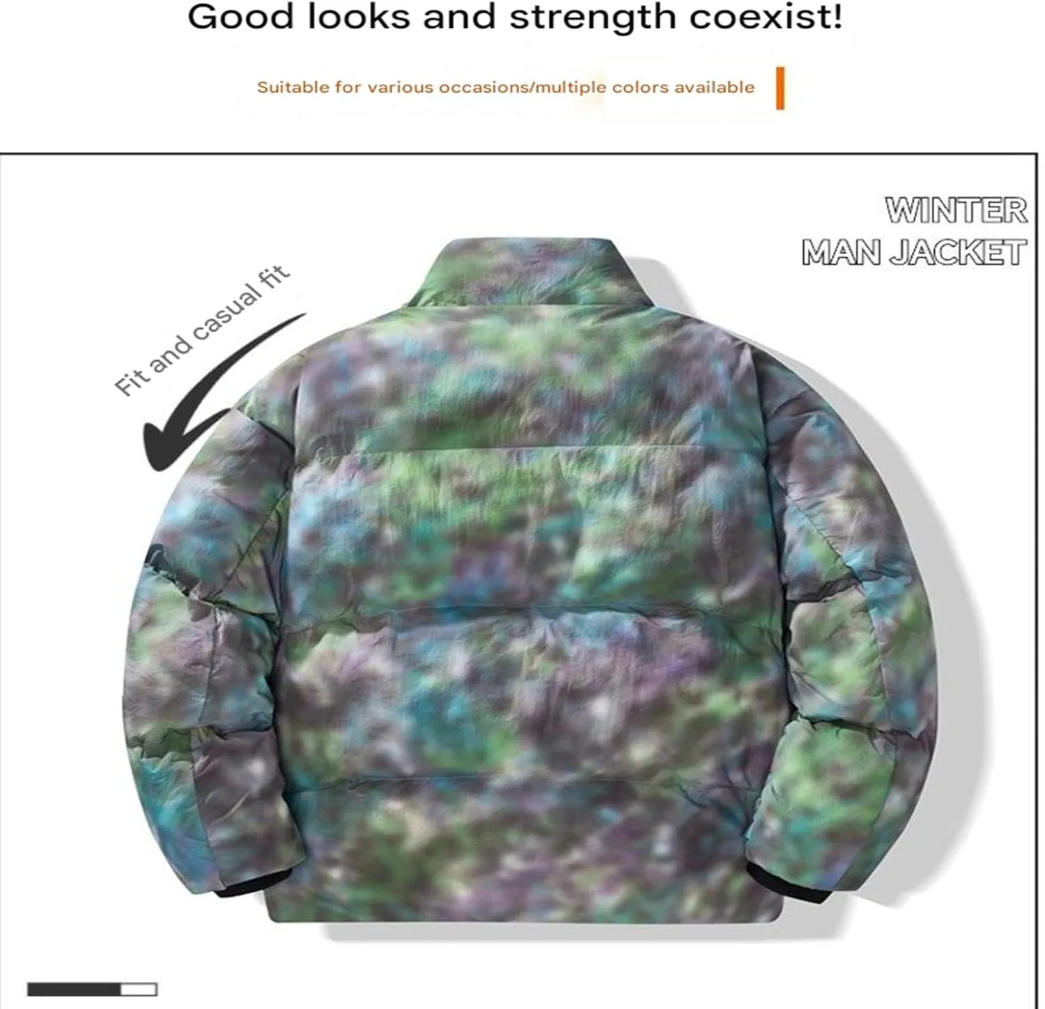 Puffer Jacket Women's Insulated Down Coat Painted Personalized Design Suitable for Outdoor Use