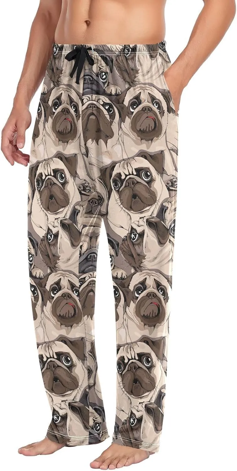 Pugs Dog Print Men's Pajama Pants Sleepwear Lounge Pajama Bottoms