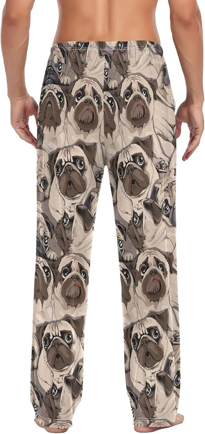 Pugs Dog Print Men's Pajama Pants Sleepwear Lounge Pajama Bottoms