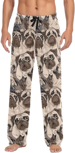 Pugs Dog Print Men's Pajama Pants Sleepwear Lounge Pajama Bottoms
