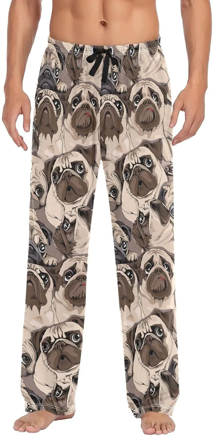 Pugs Dog Print Men's Pajama Pants Sleepwear Lounge Pajama Bottoms