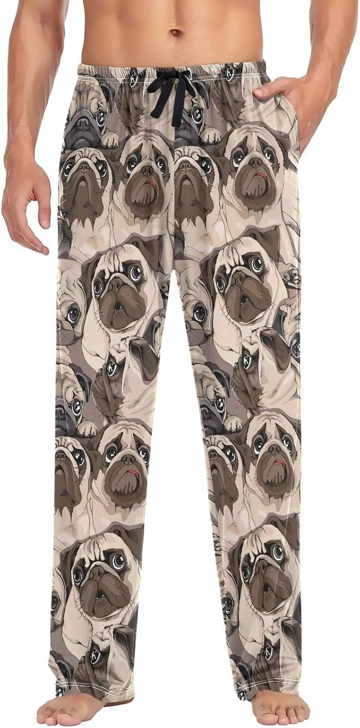 Pugs Dog Print Men's Pajama Pants Sleepwear Lounge Pajama Bottoms