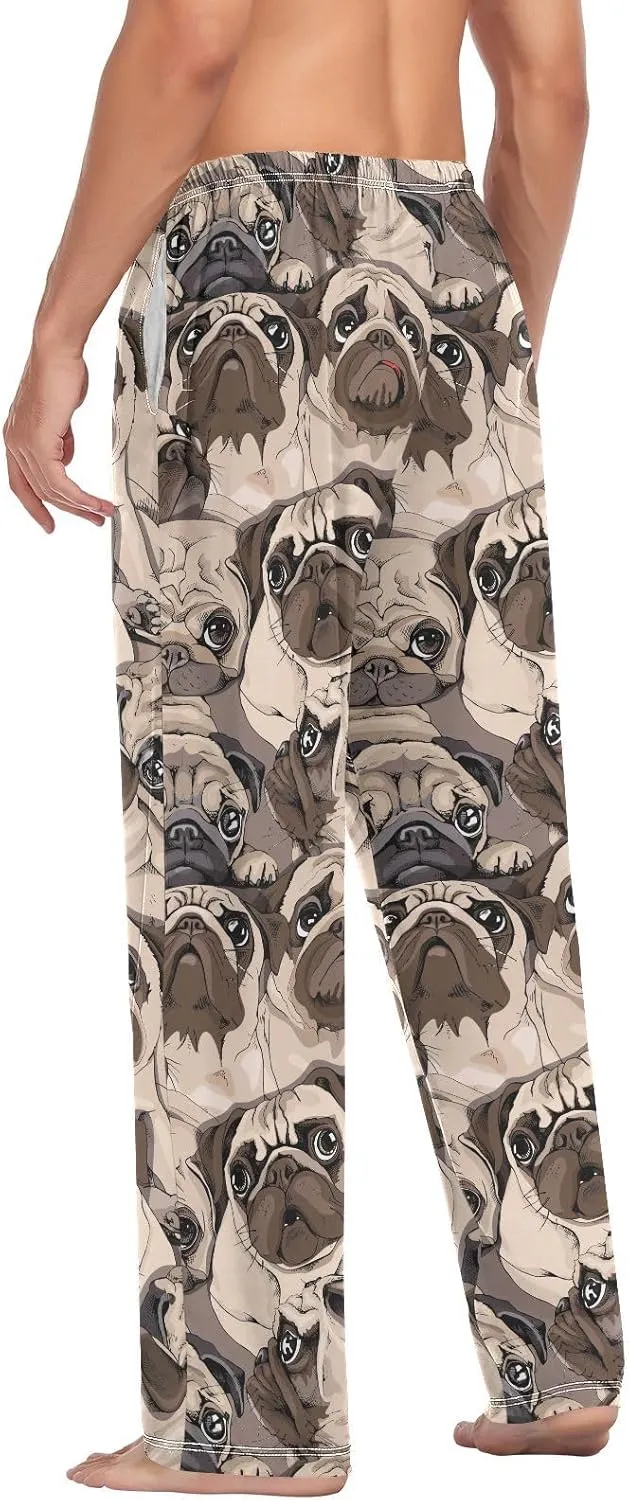 Pugs Dog Print Men's Pajama Pants Sleepwear Lounge Pajama Bottoms
