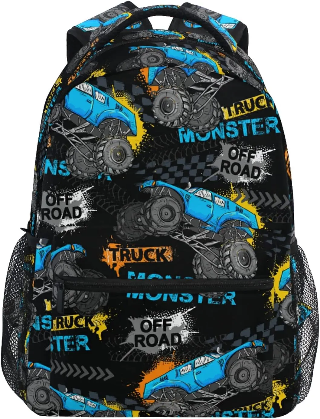 QUGRL Monster Truck Car School Backpack for Girls Boys Urban Style Modern Large Bookbag Laptop Computer Bag Casual Hiking Travel Daypack Backpack Schoolbag for Teens College 16 Inch