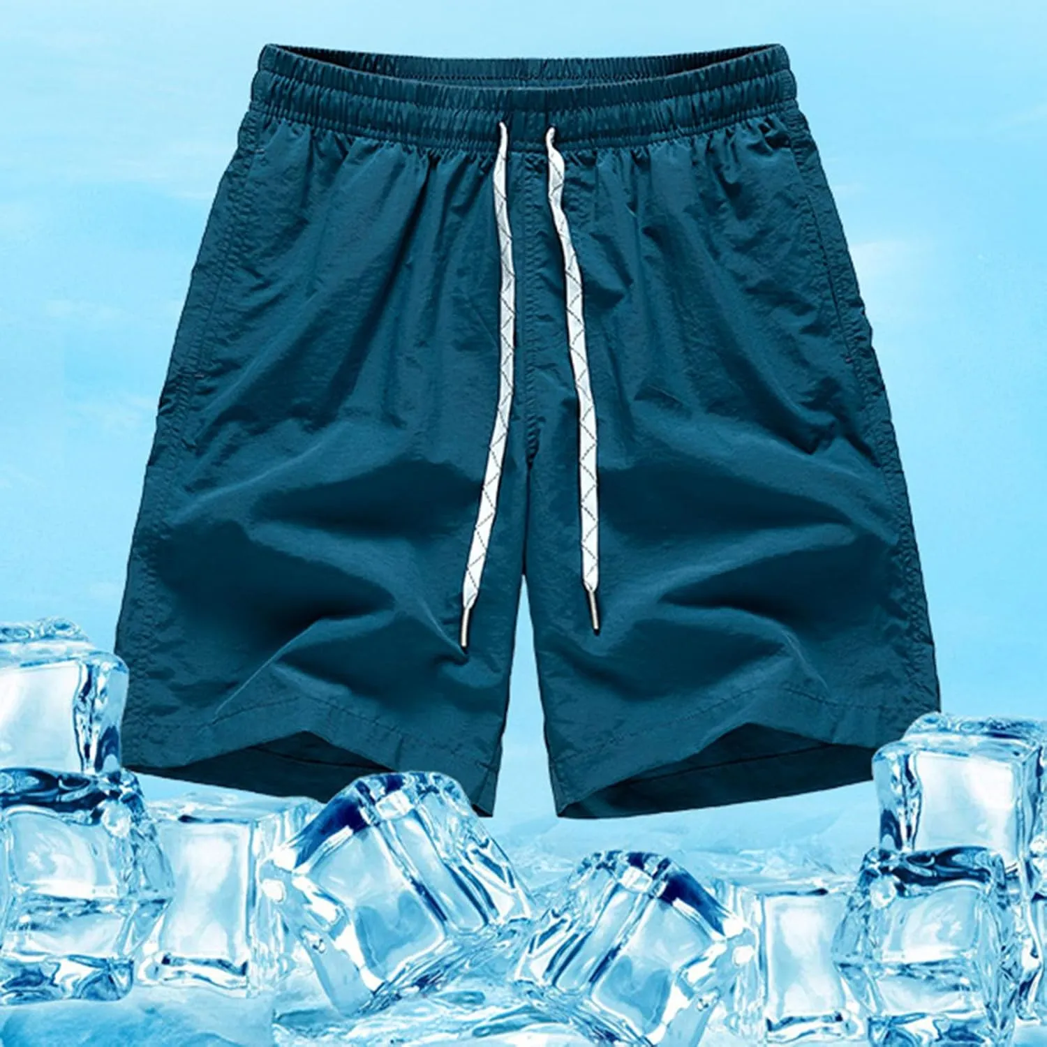 Quick Dry Summer Shorts Men Lightweight Running Shorts Casual Plus Size Breathable Shorts Drawstring Workout Shorts