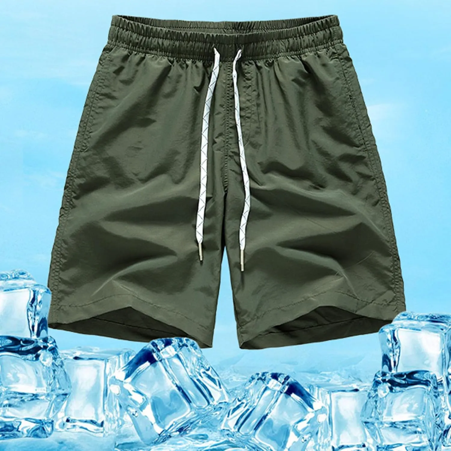 Quick Dry Summer Shorts Men Lightweight Running Shorts Casual Plus Size Breathable Shorts Drawstring Workout Shorts