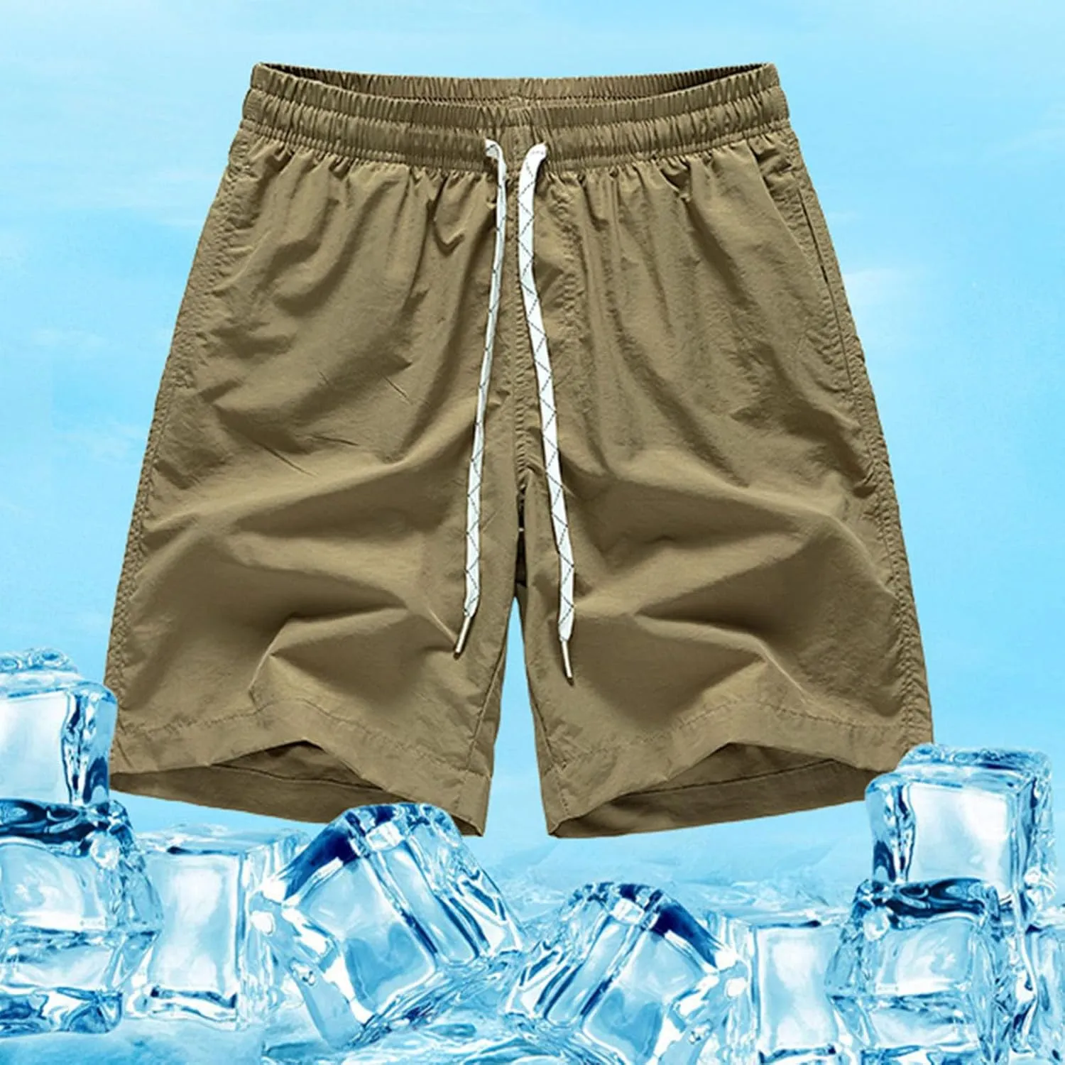 Quick Dry Summer Shorts Men Lightweight Running Shorts Casual Plus Size Breathable Shorts Drawstring Workout Shorts
