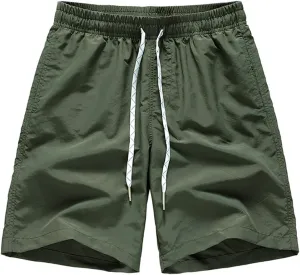 Quick Dry Summer Shorts Men Lightweight Running Shorts Casual Plus Size Breathable Shorts Drawstring Workout Shorts
