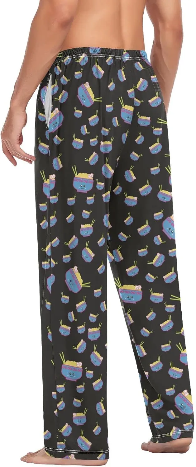 Ramen Noodles Men's Drawstring Pajama Pant with Pockets Lounge Sleep Bottoms PJ Bottoms