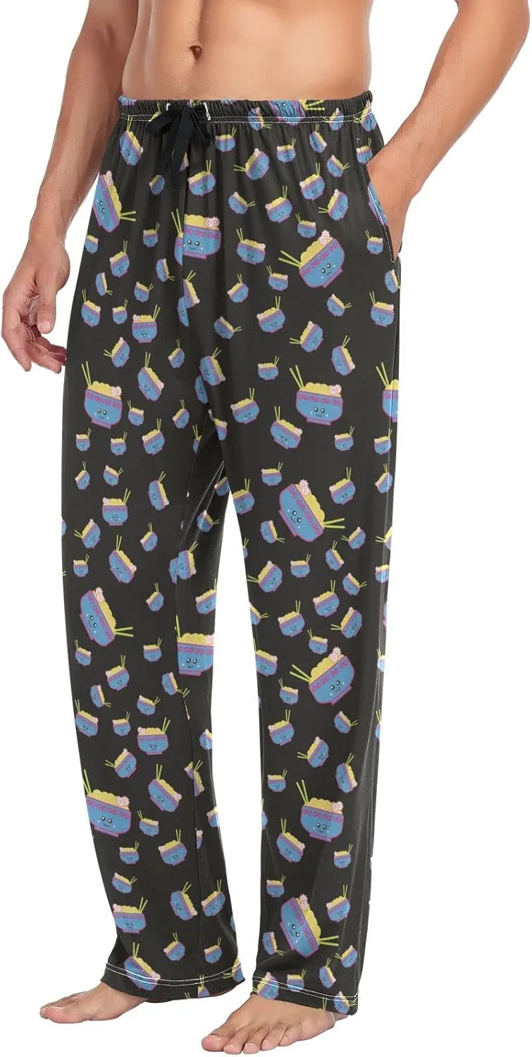 Ramen Noodles Men's Drawstring Pajama Pant with Pockets Lounge Sleep Bottoms PJ Bottoms