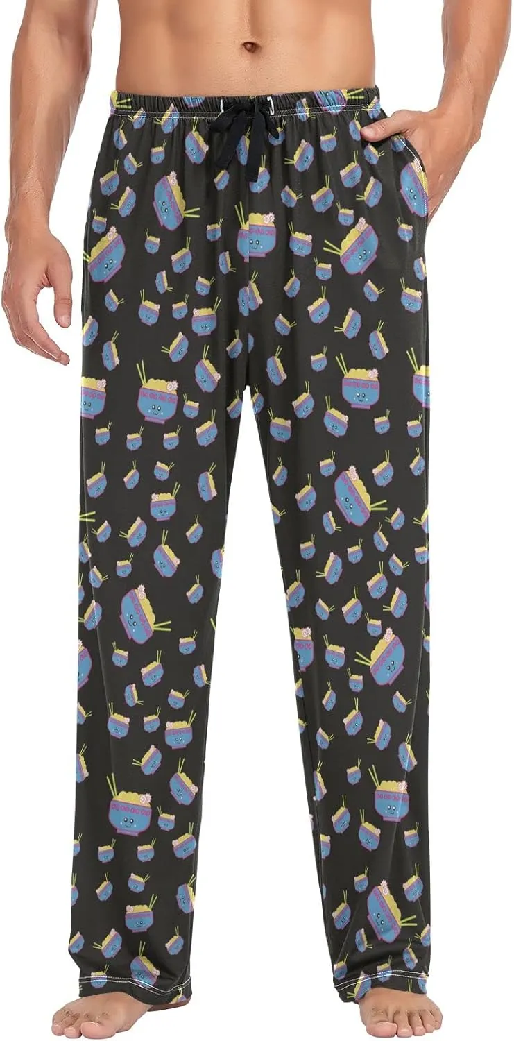 Ramen Noodles Men's Drawstring Pajama Pant with Pockets Lounge Sleep Bottoms PJ Bottoms