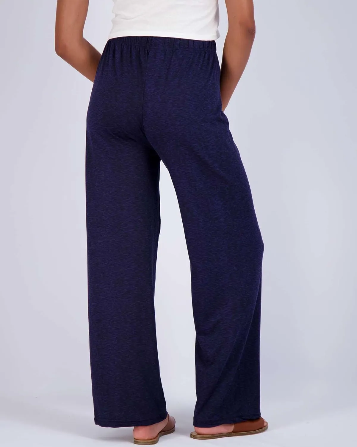 Real Essentials 3 Pack Soft Palazzo Pajama Pants for Women, Wide Leg Comfortable Casual Lounge Yoga Bottoms (Plus Size)