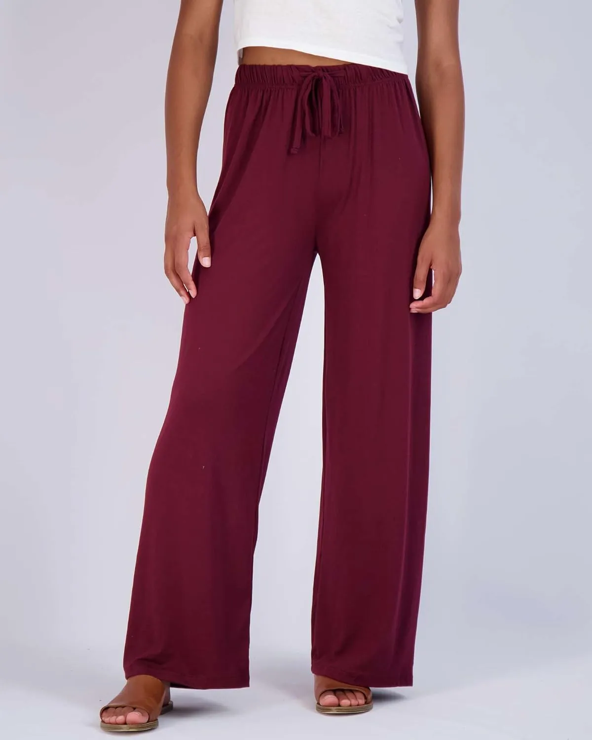 Real Essentials 3 Pack Soft Palazzo Pajama Pants for Women, Wide Leg Comfortable Casual Lounge Yoga Bottoms (Plus Size)