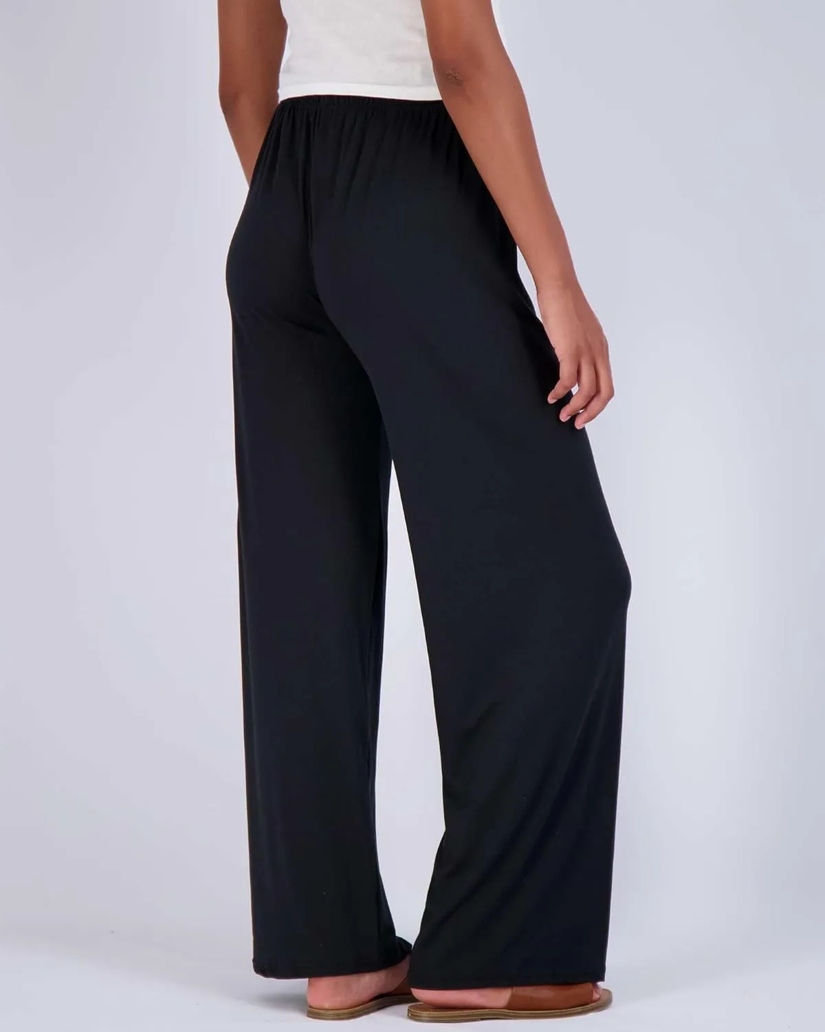 Real Essentials 3 Pack Soft Palazzo Pajama Pants for Women, Wide Leg Comfortable Casual Lounge Yoga Bottoms (Plus Size)