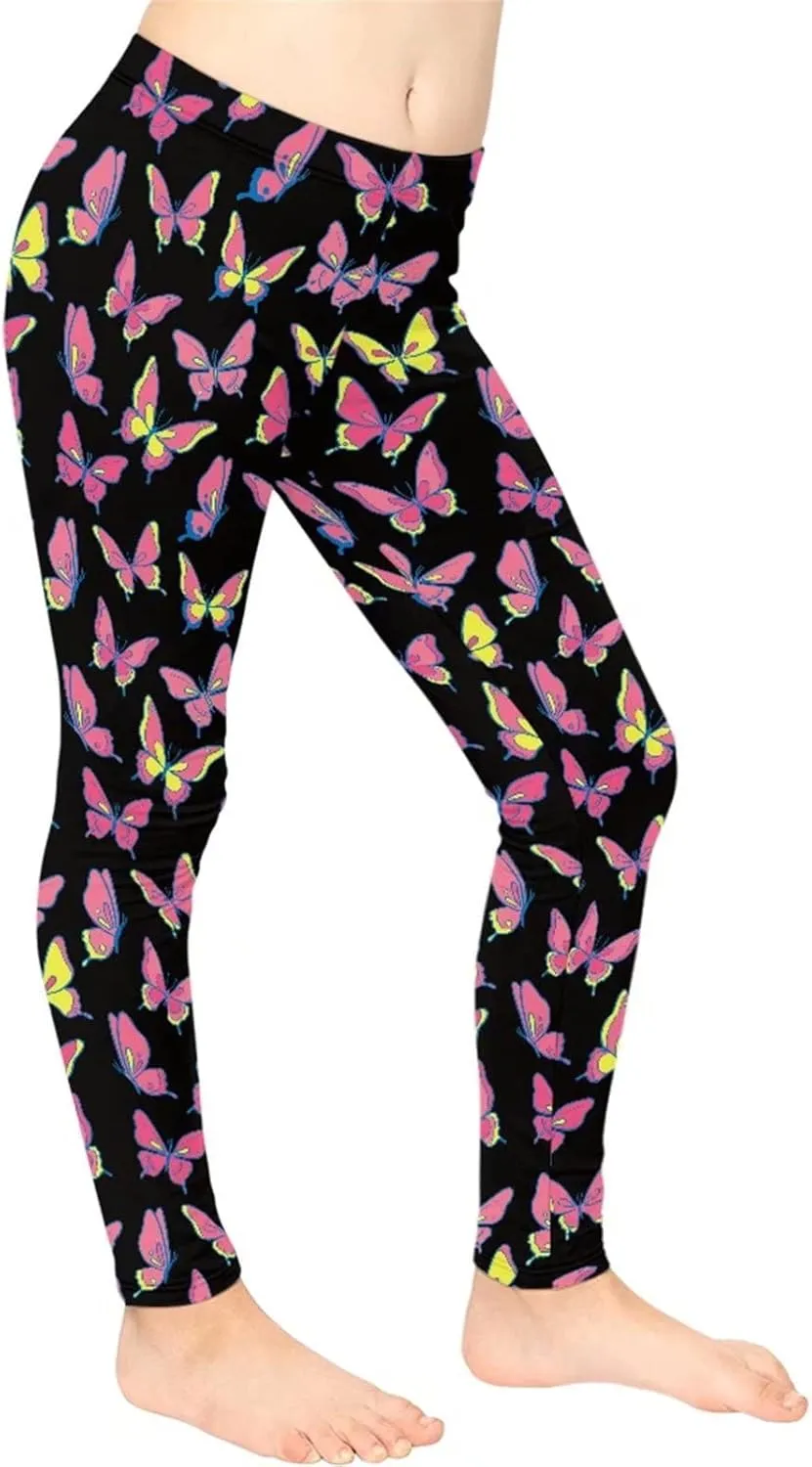 Renewold Girls Leggings, Kids Youth High Waist Yoga Pants Bottoms Activewear