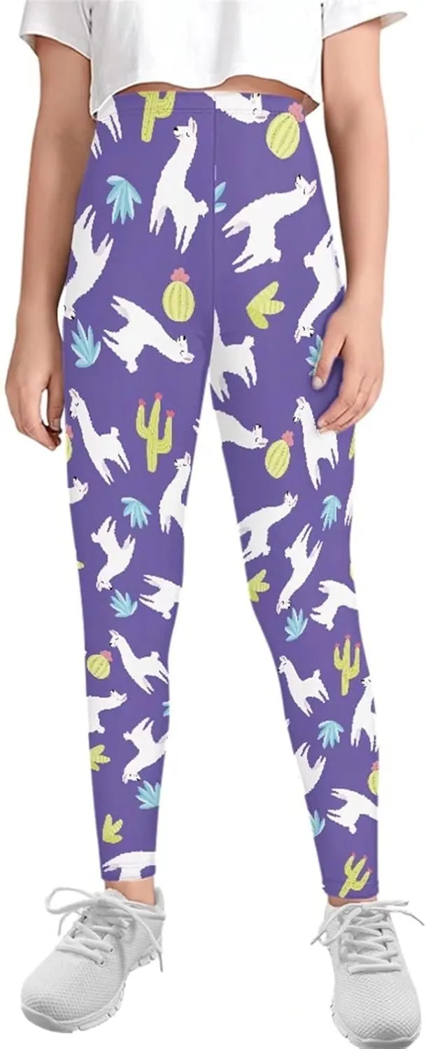 Renewold Girls Leggings, Kids Youth High Waist Yoga Pants Bottoms Activewear