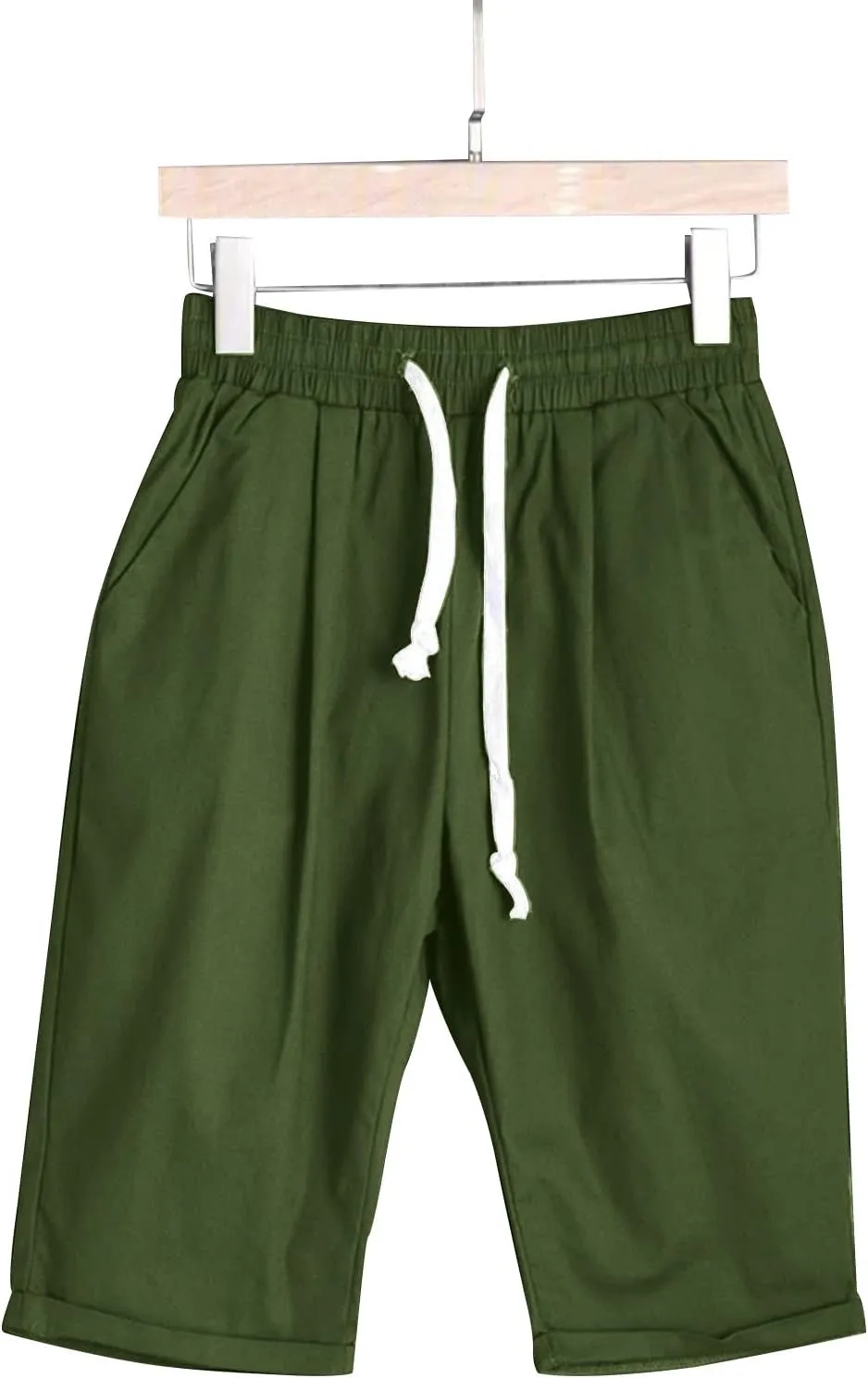 sdbrld Bermuda Shorts for Women,Womens Bermuda Shorts Trendy Summer Drawstring Shorts High Waisted Cotton Athletic Shorts
