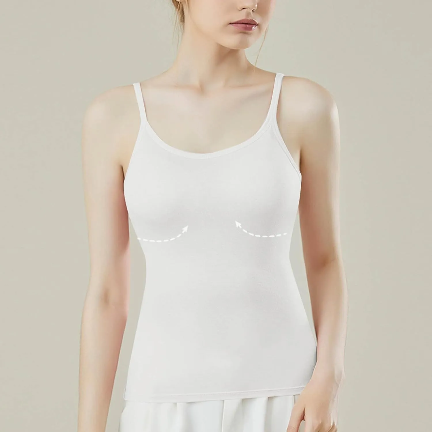 Sexy Shelf Bra Cami Tops for Women Spaghetti Strap Yoge Camisoles Slim Fitness Summer Basic Tees Sleeveless Shirts
