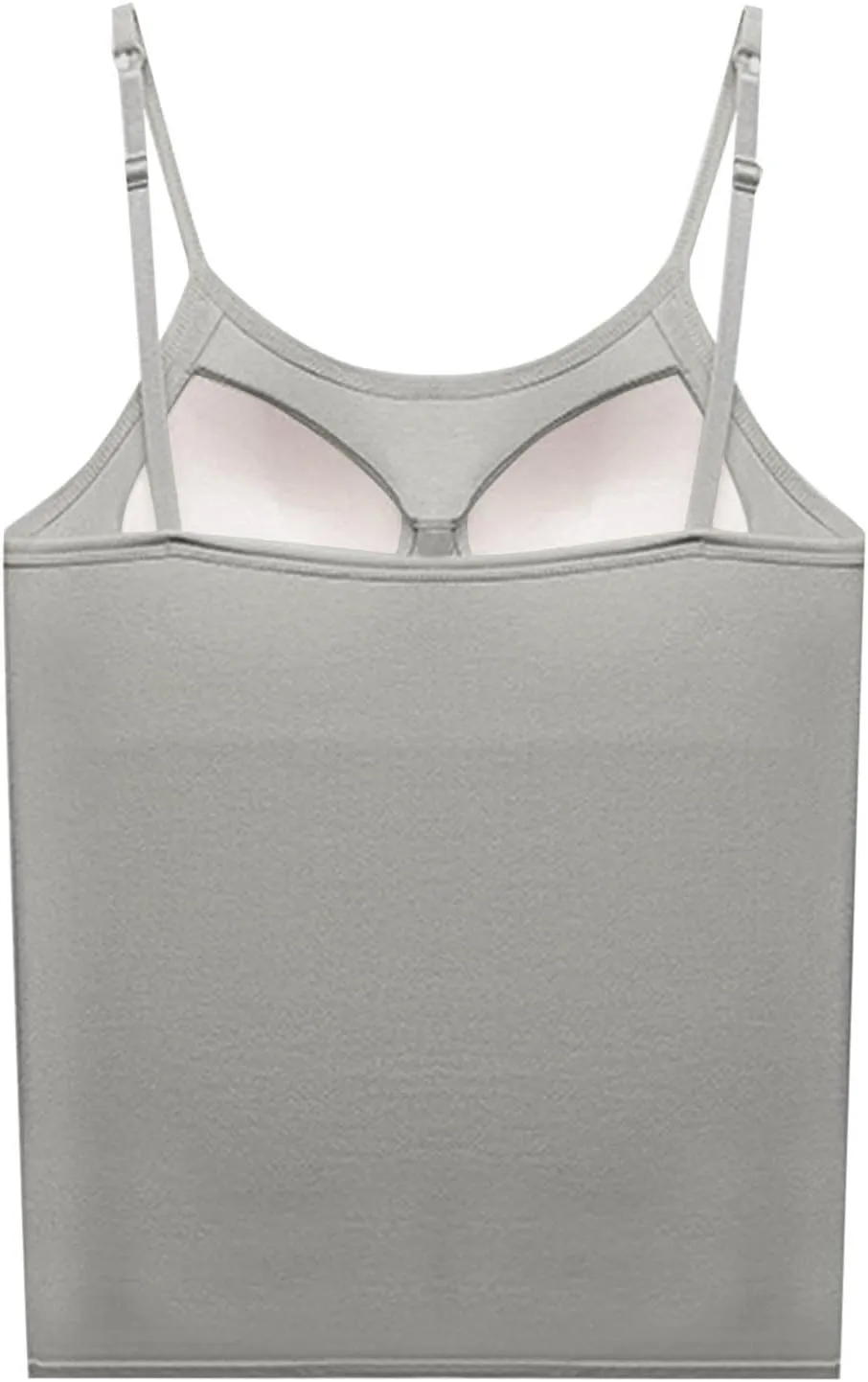 Sexy Shelf Bra Cami Tops for Women Spaghetti Strap Yoge Camisoles Slim Fitness Summer Basic Tees Sleeveless Shirts